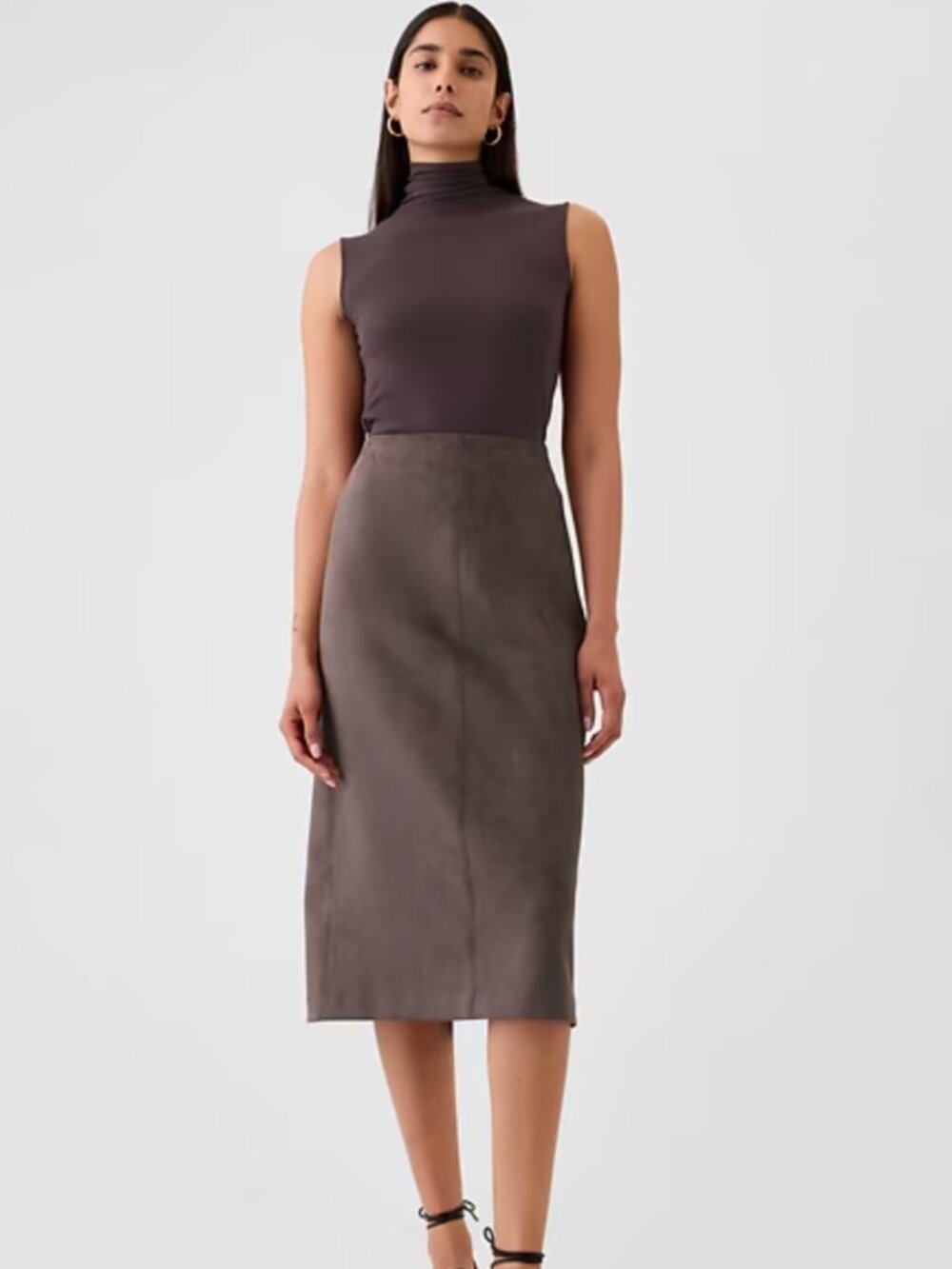 NWT Gap Vegan Suede Midi Skirt